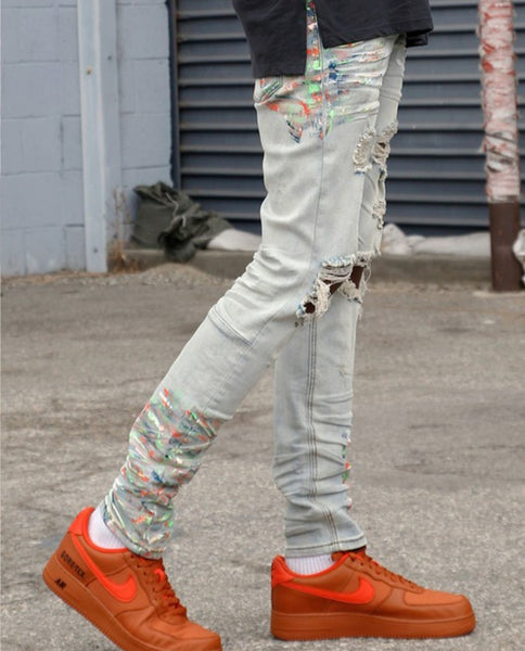 Paint splatter Ripped Jeans